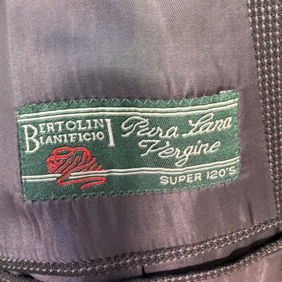 Naldini Mens Hand-Tailored Black Wool Blazer Super 120s Two-Button Size 42R - Picture 6 of 9